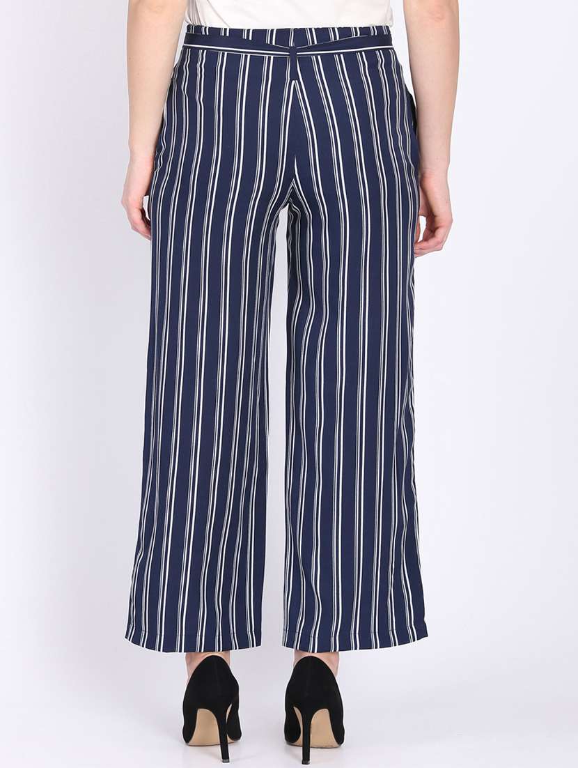 striped flat front wide leg trouser - 16764392 -  Standard Image - 2