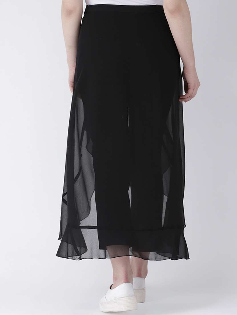 solid flat front layered ruffle trouser - 16764397 -  Standard Image - 2