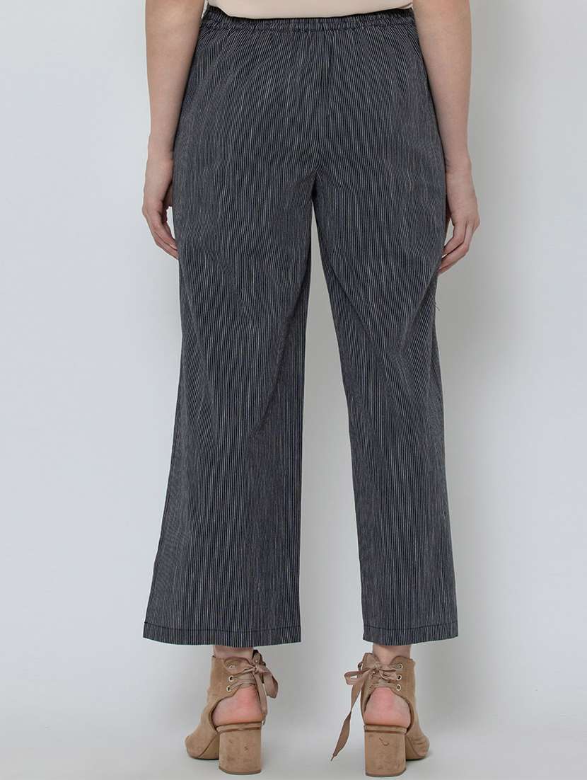 self design flat front side slit trouser - 16764404 -  Standard Image - 2
