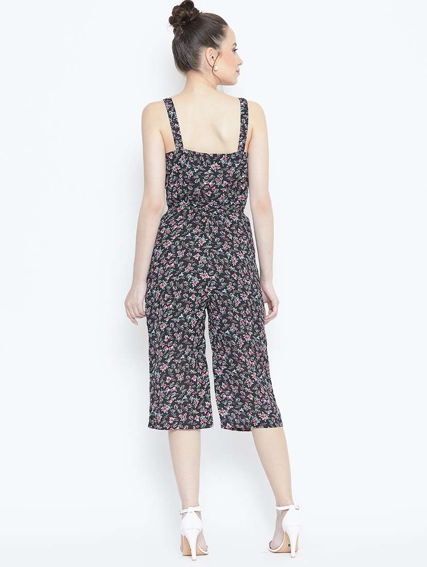 overlap neck floral jumpsuit - 16764732 -  Standard Image - 2