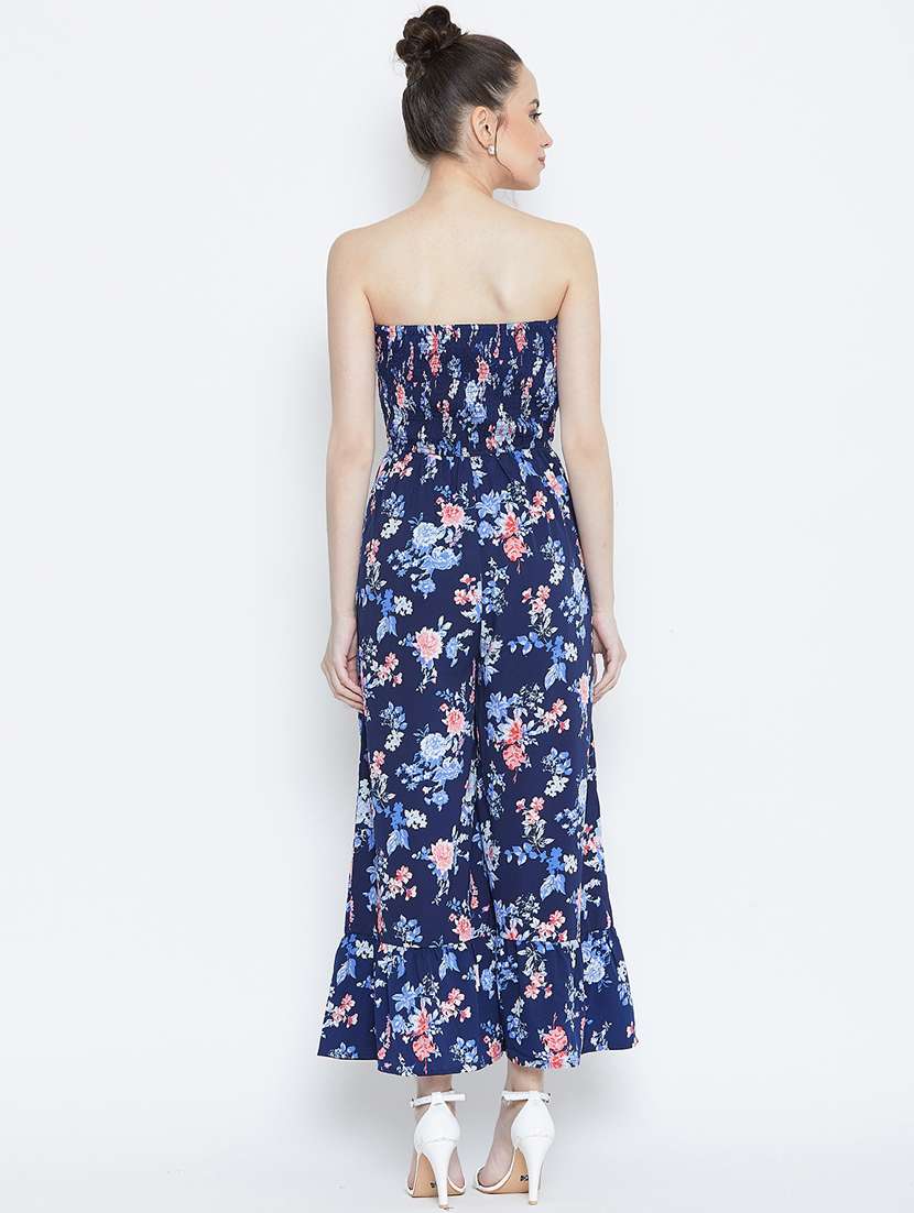 tube neck ruched floral jumpsuit - 16764733 -  Standard Image - 2