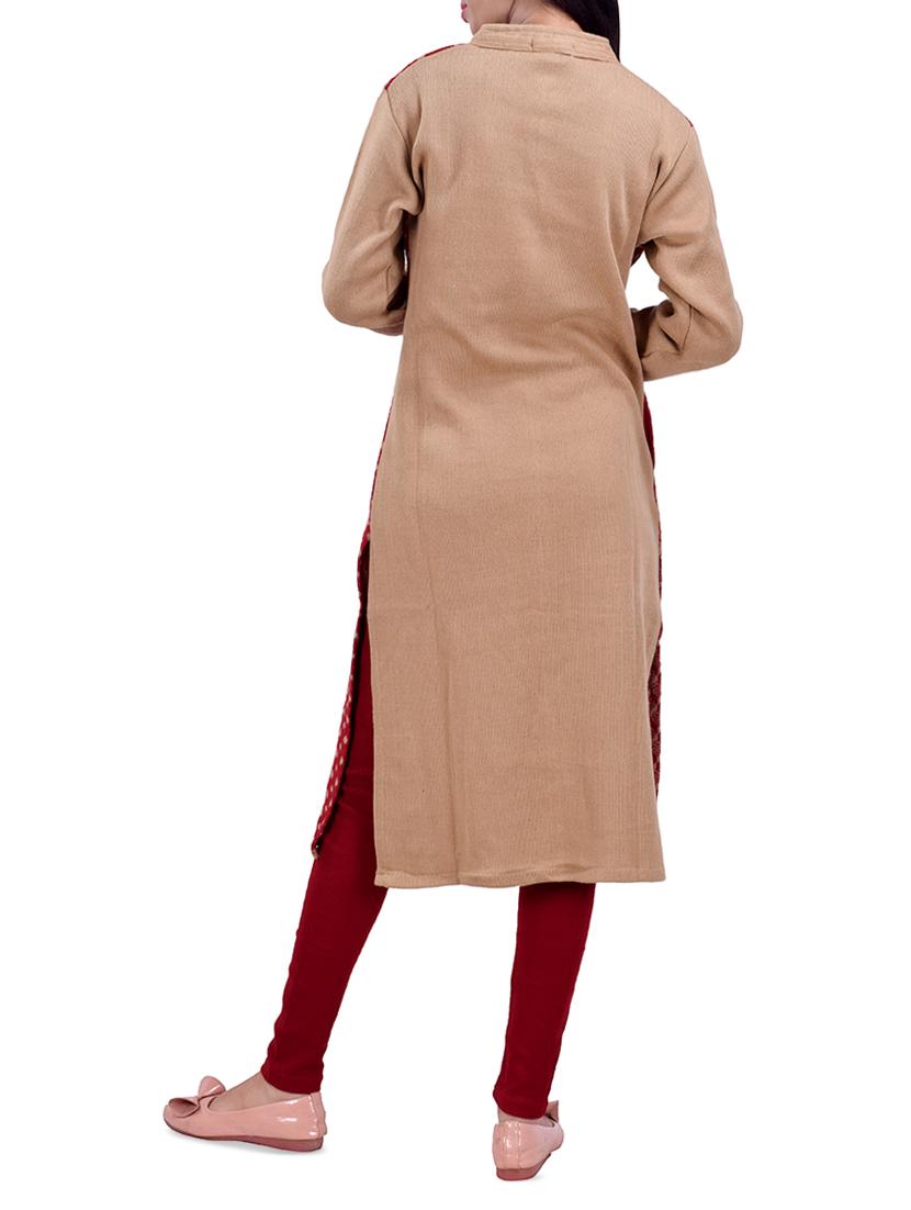 printed woolen kurta - 16764979 - Standard Image - 2