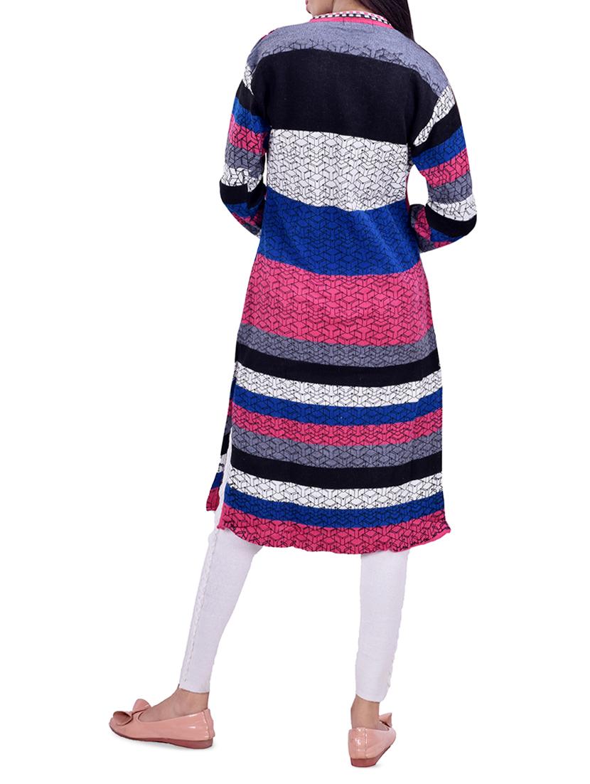 printed woolen kurta - 16764981 - Standard Image - 2