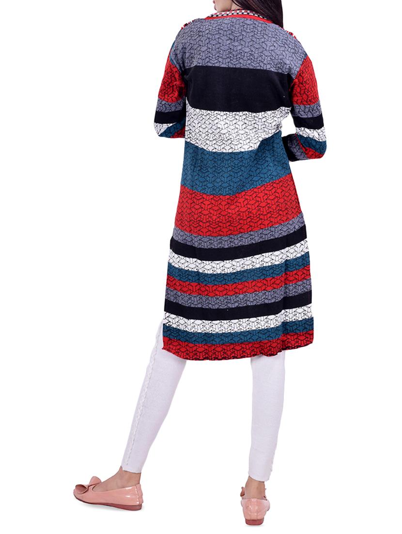printed woolen kurta - 16764983 - Standard Image - 2