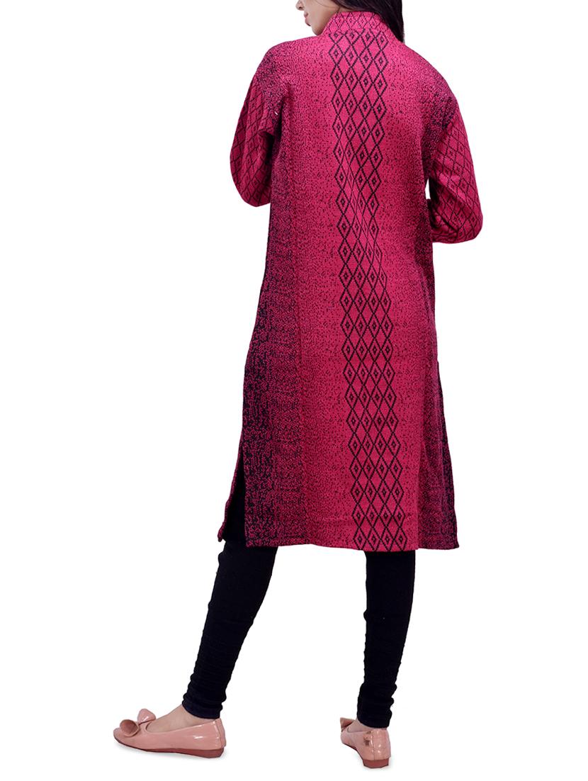 printed woolen kurta - 16764990 - Standard Image - 2