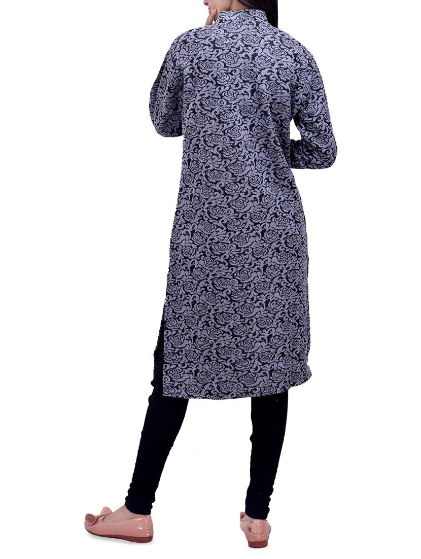 printed woolen kurta - 16764994 - Standard Image - 2