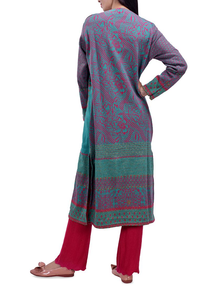 printed woolen kurta - 16765003 - Standard Image - 2