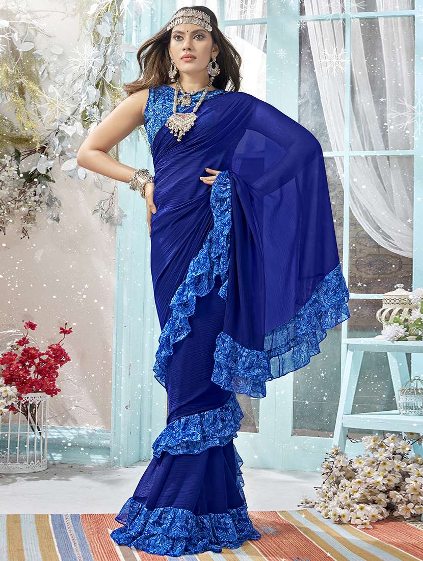 solid bordered saree  with blouse