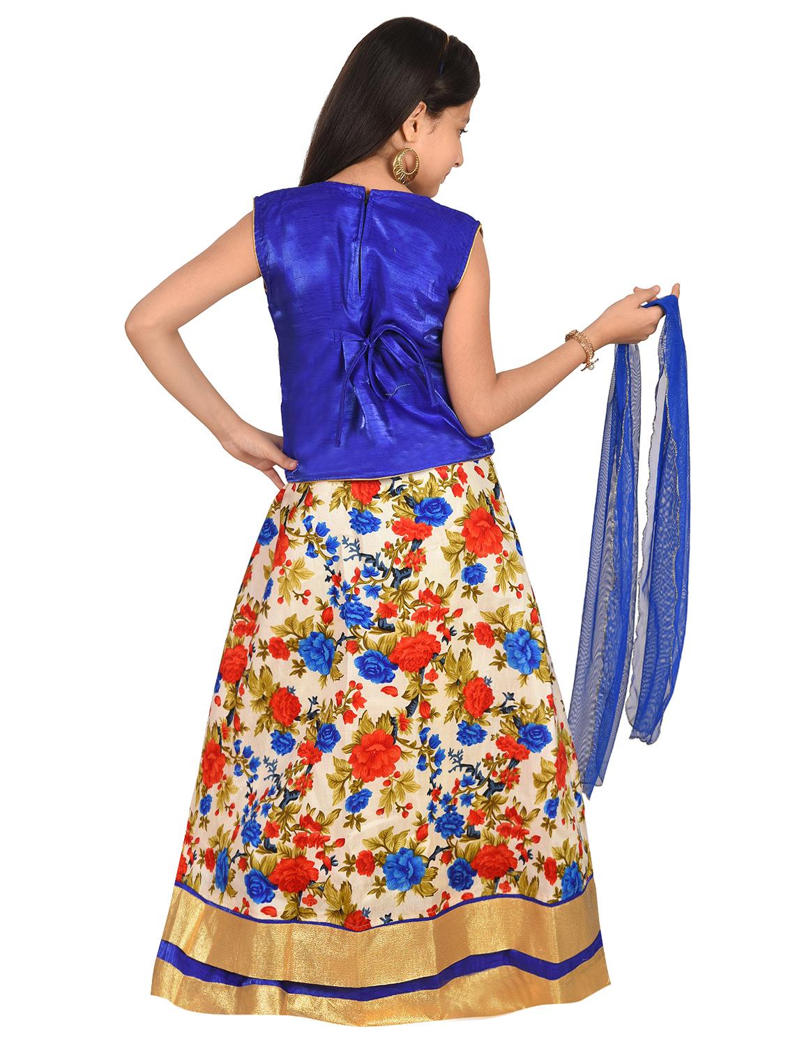 blue silk blend lehenga choli - 16765923 - Standard Image - 2