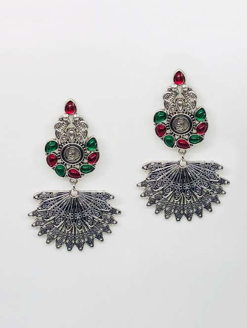 multi colored metal jhumka earring - 16767514 - Standard Image - 0