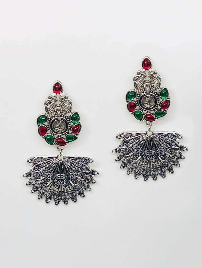 multi colored metal jhumka earring - 16767514 - Zoom Image - 0