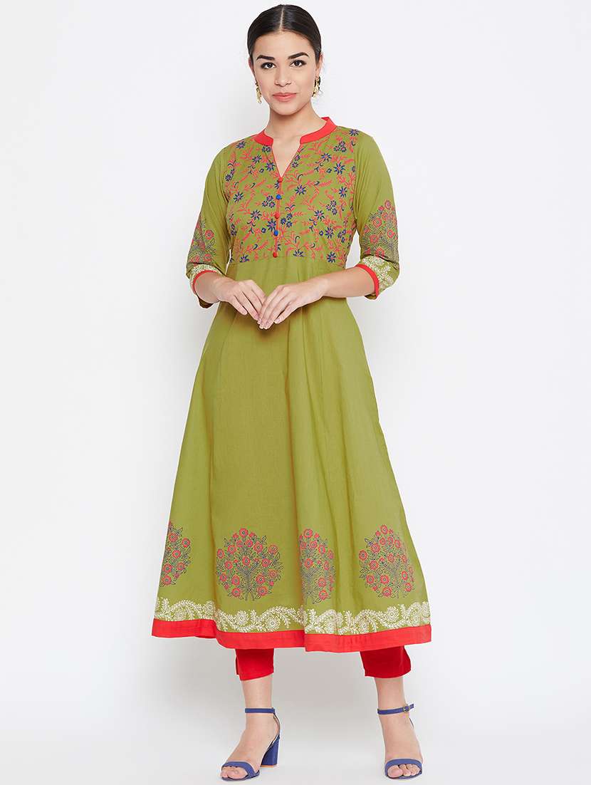 floral print flared kurta 