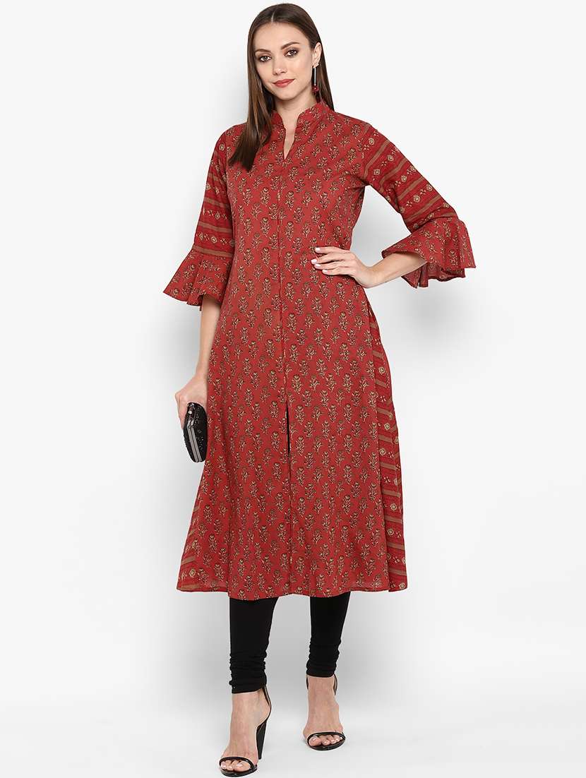 bell sleeves printed kurta