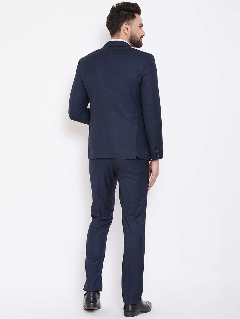 navy blue solid single breasted suit - 16769346 - Standard Image - 2
