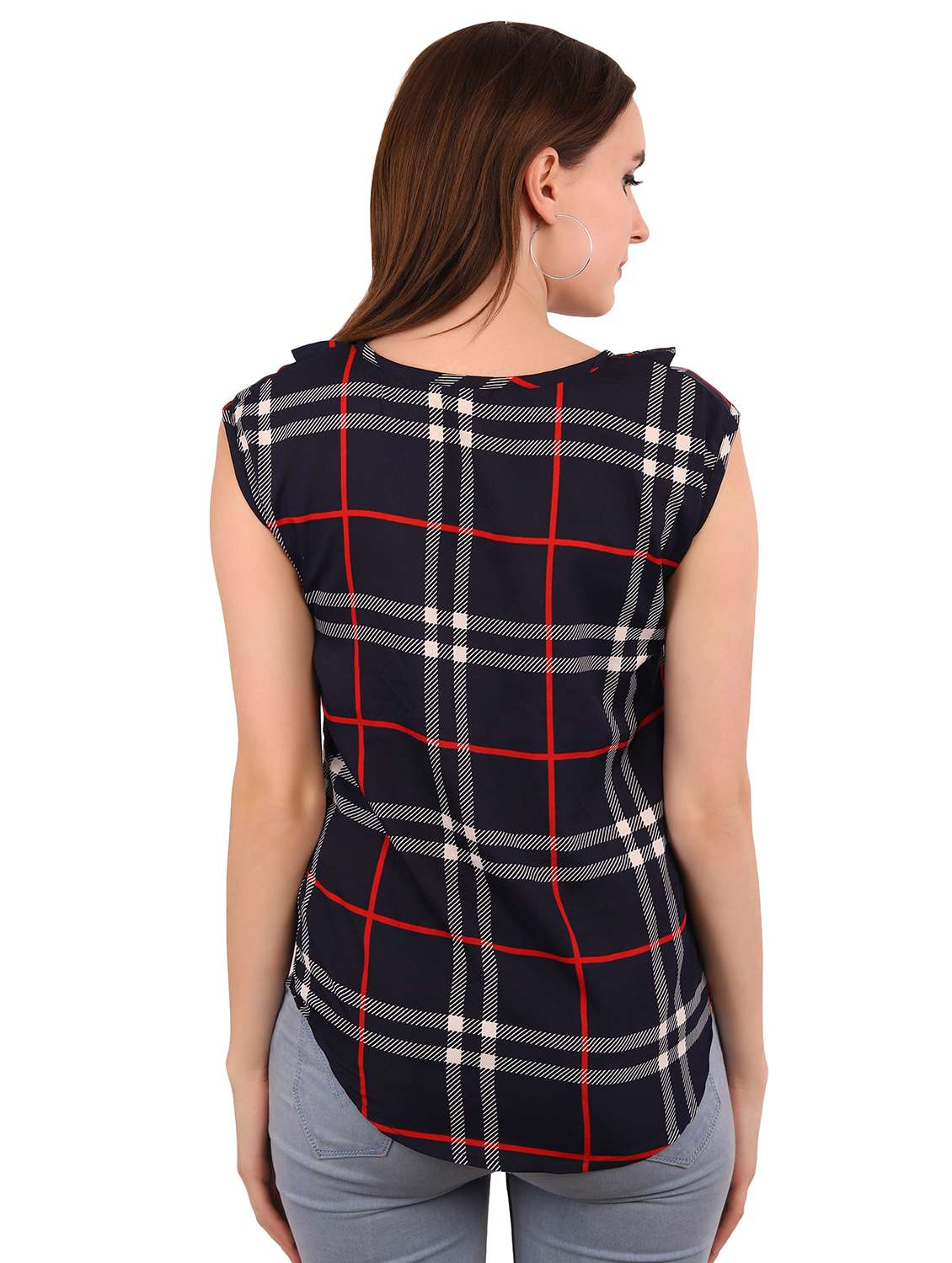 women's straight round neck top - 16769387 - Standard Image - 2