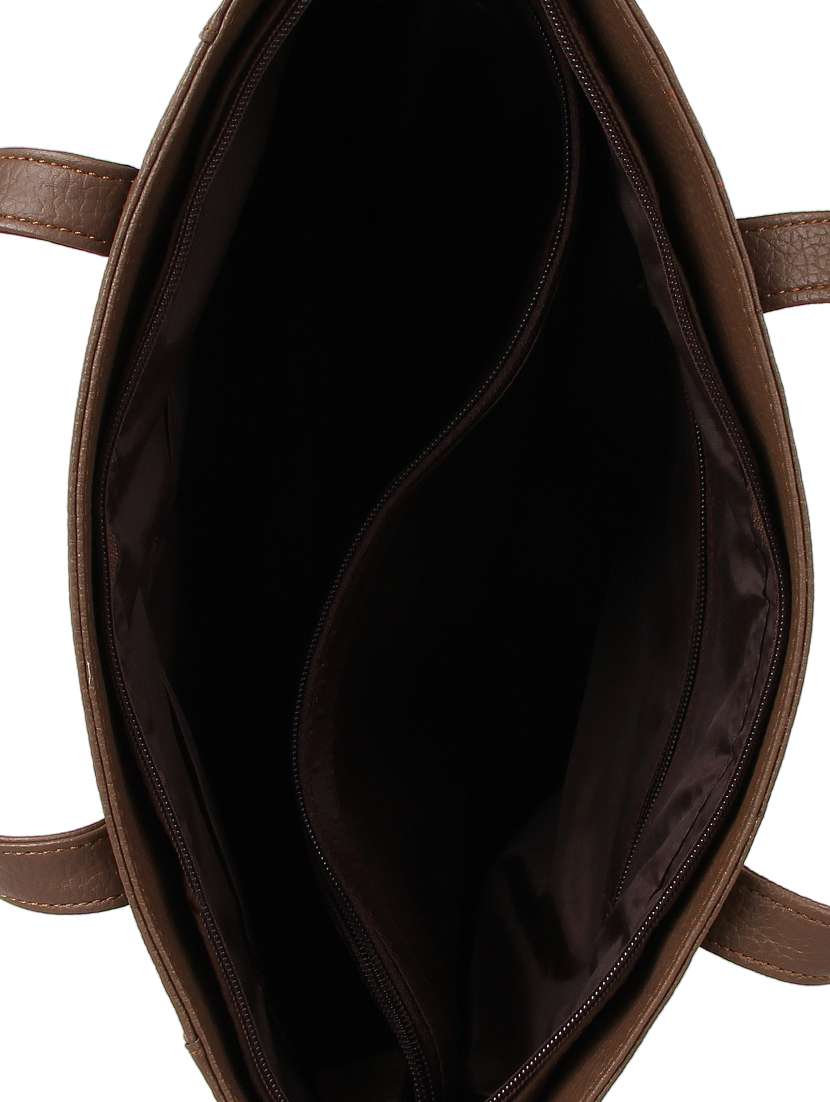 brown leatherette regular handbag - 16769591 - Standard Image - 2