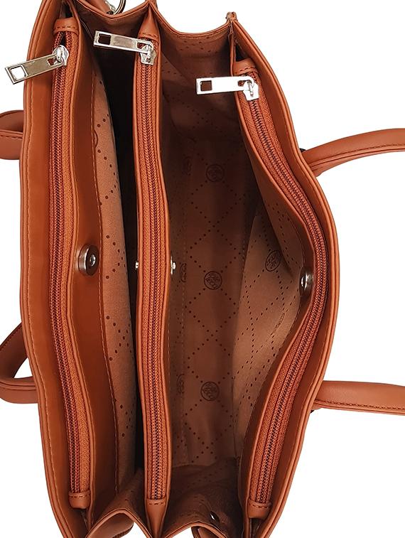 tan leatherette regular handbag - 16769623 - Standard Image - 2