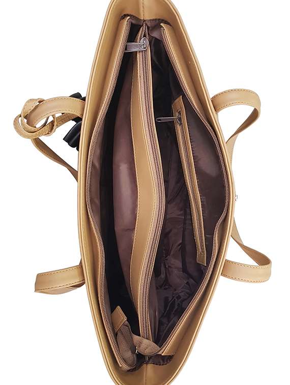 tan leatherette regular handbag - 16769624 -  Standard Image - 2