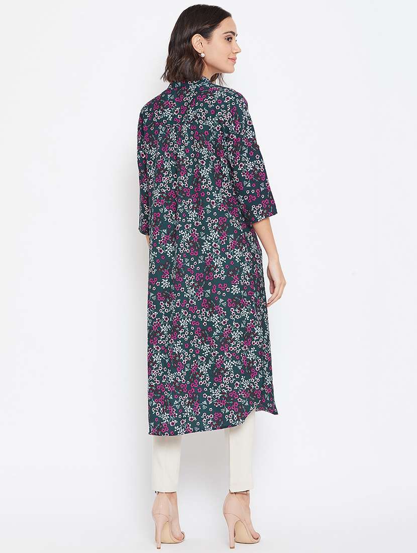 mandarin neck floral tunic - 16770687 - Standard Image - 2