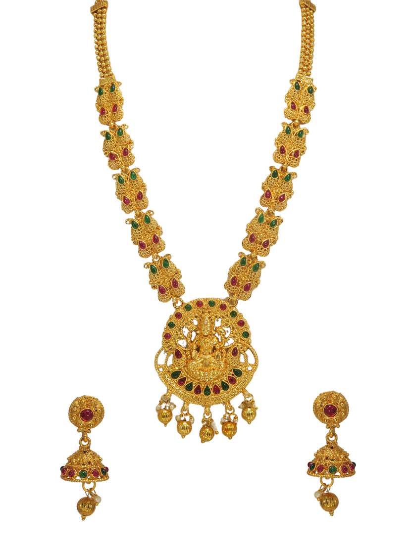 gold metal long necklaces