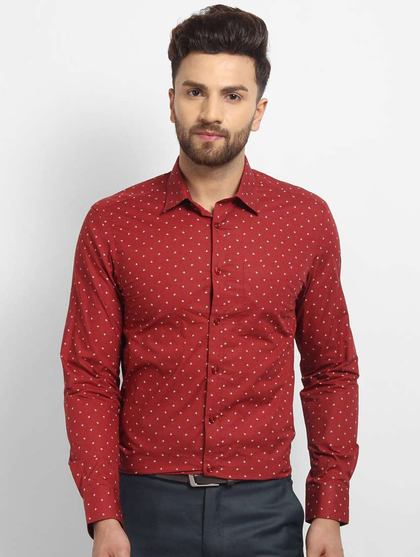mens micro print formal shirt