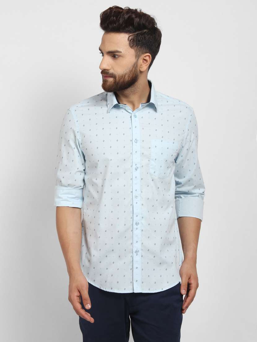 mens micro print casual shirt