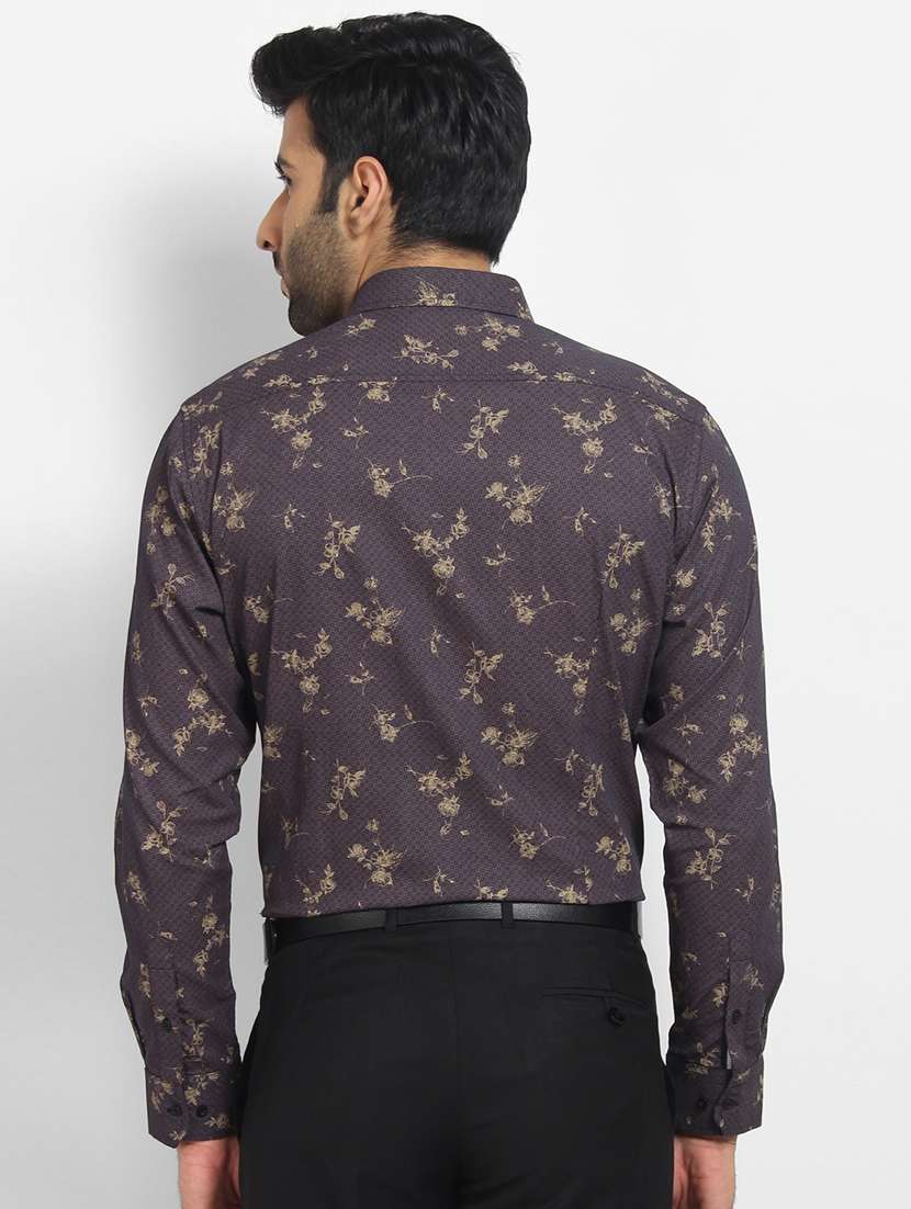 mens leaf print formal shirt - 16773457 - Standard Image - 2