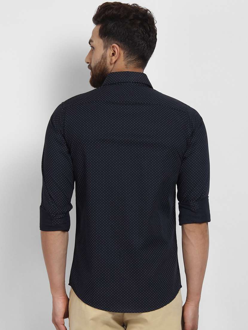 navy blue polka dotted casual shirt - 16773467 -  Standard Image - 2