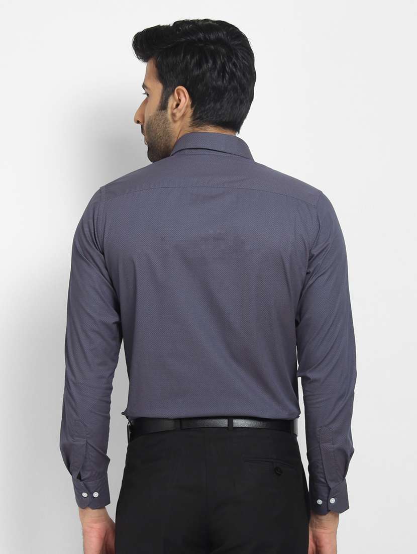 mens micro print formal shirt - 16773468 - Standard Image - 2
