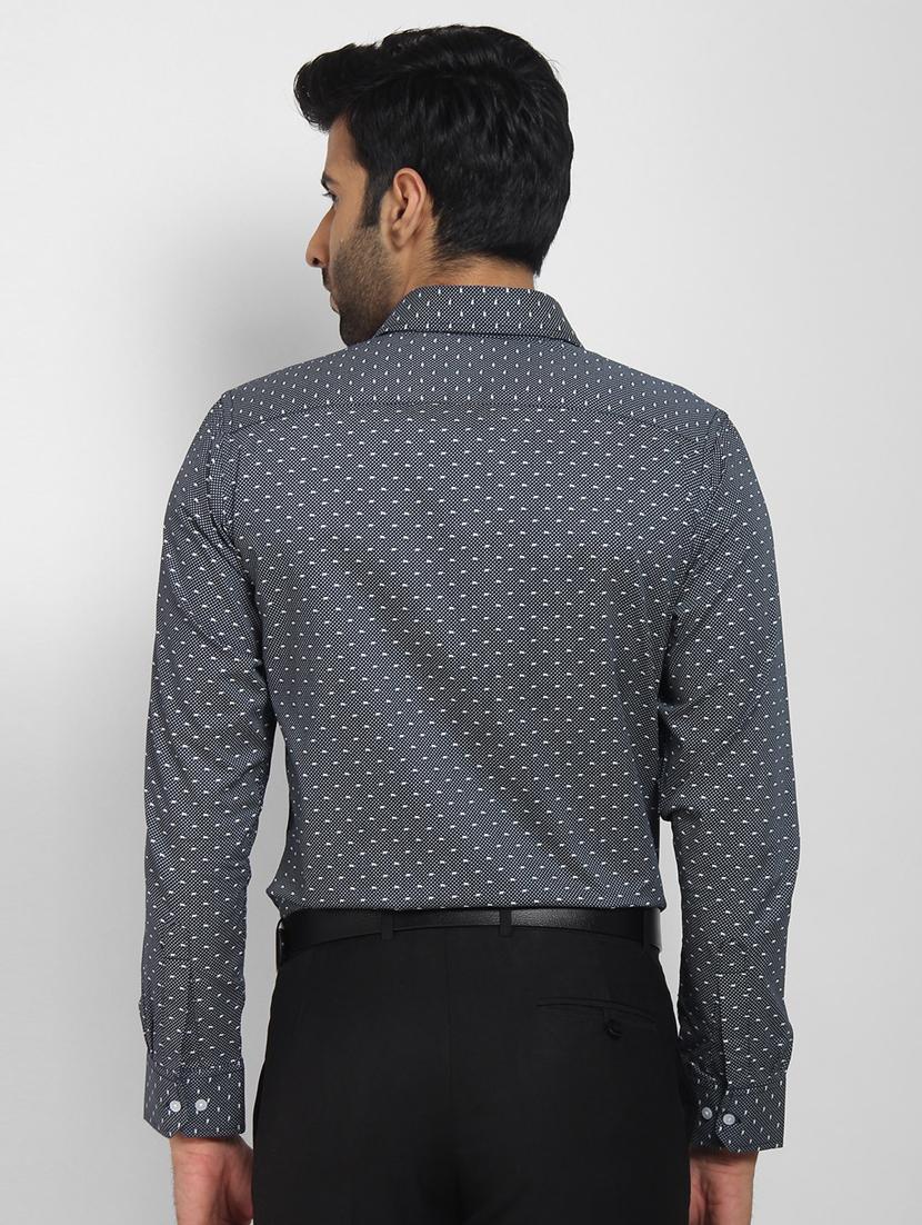 mens micro print formal shirt - 16773470 - Standard Image - 2