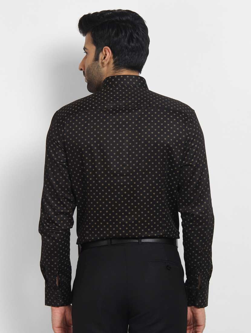 mens micro print formal shirt - 16773485 - Standard Image - 2