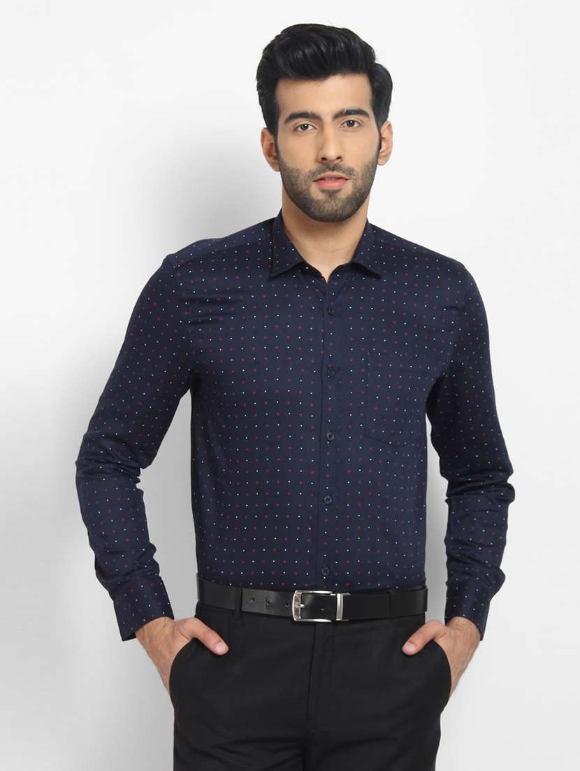 mens micro print formal shirt
