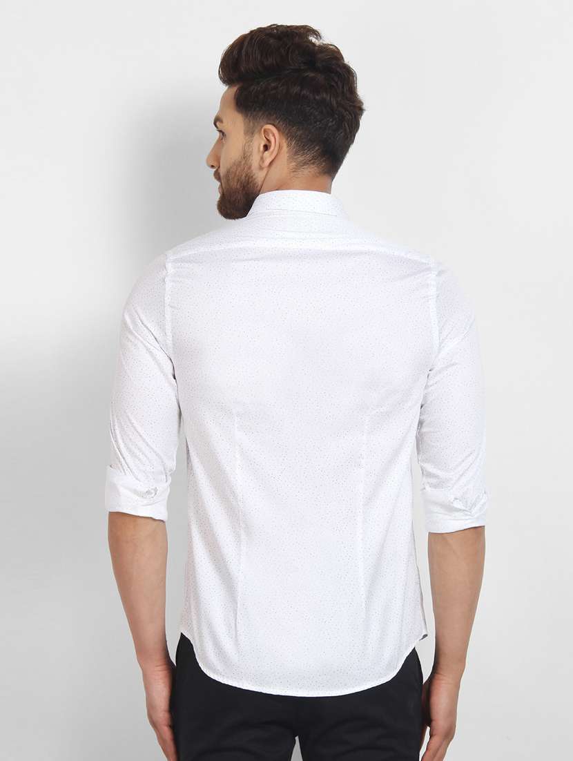 mens micro print formal shirt - 16773668 - Standard Image - 2