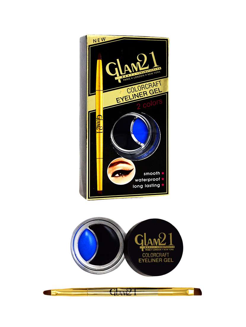 glam21 coloraft eyeliner gel 2-colors black & blue ey051-02