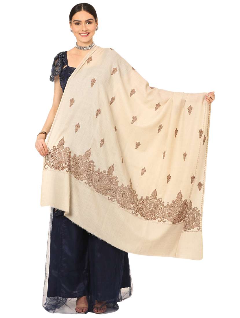 beige wool shawl