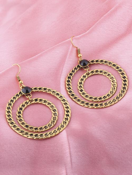 gold metal drop earring - 16774594 - Standard Image - 0