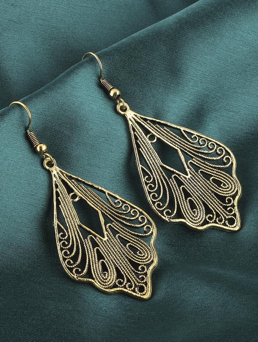 gold metal drop earring - 16774609 - Zoom Image - 0