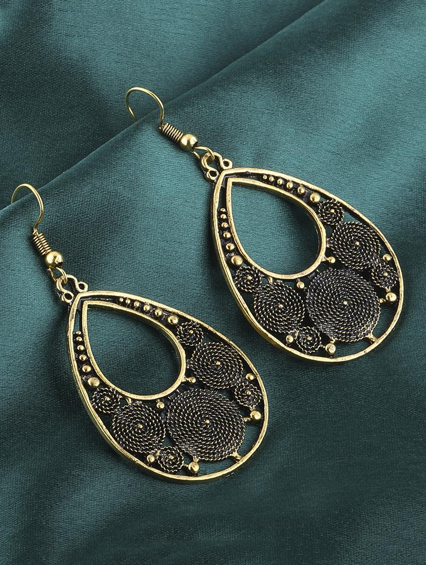 gold metal drop earring - 16774610 - Zoom Image - 0