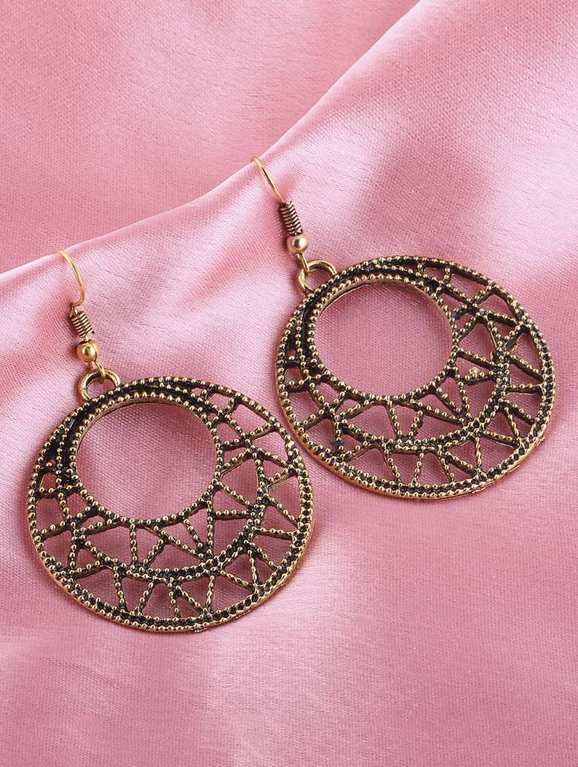 gold metal drop earring - 16774623 -  Zoom Image - 0