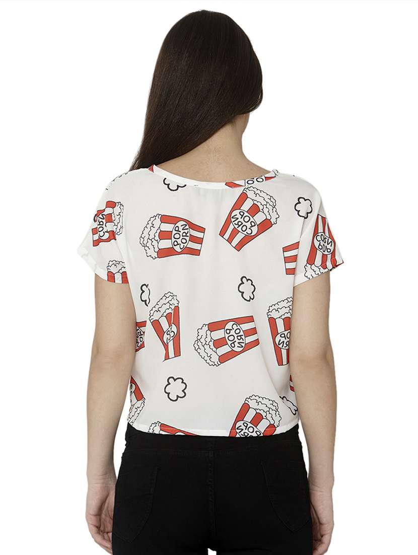 women's white round neck top - 16775181 -  Standard Image - 2