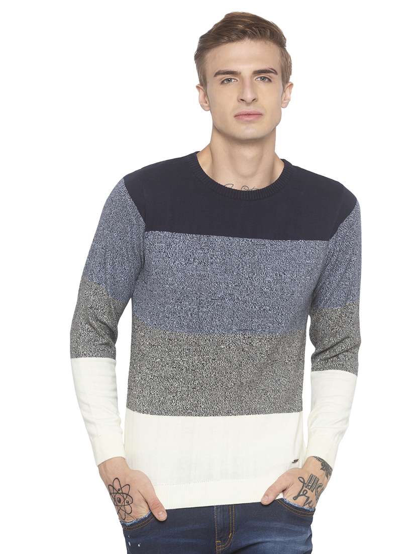 multi color block pullover