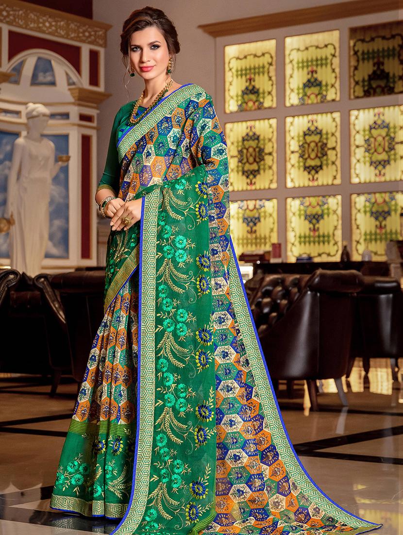 women's embroidered saree with blouse