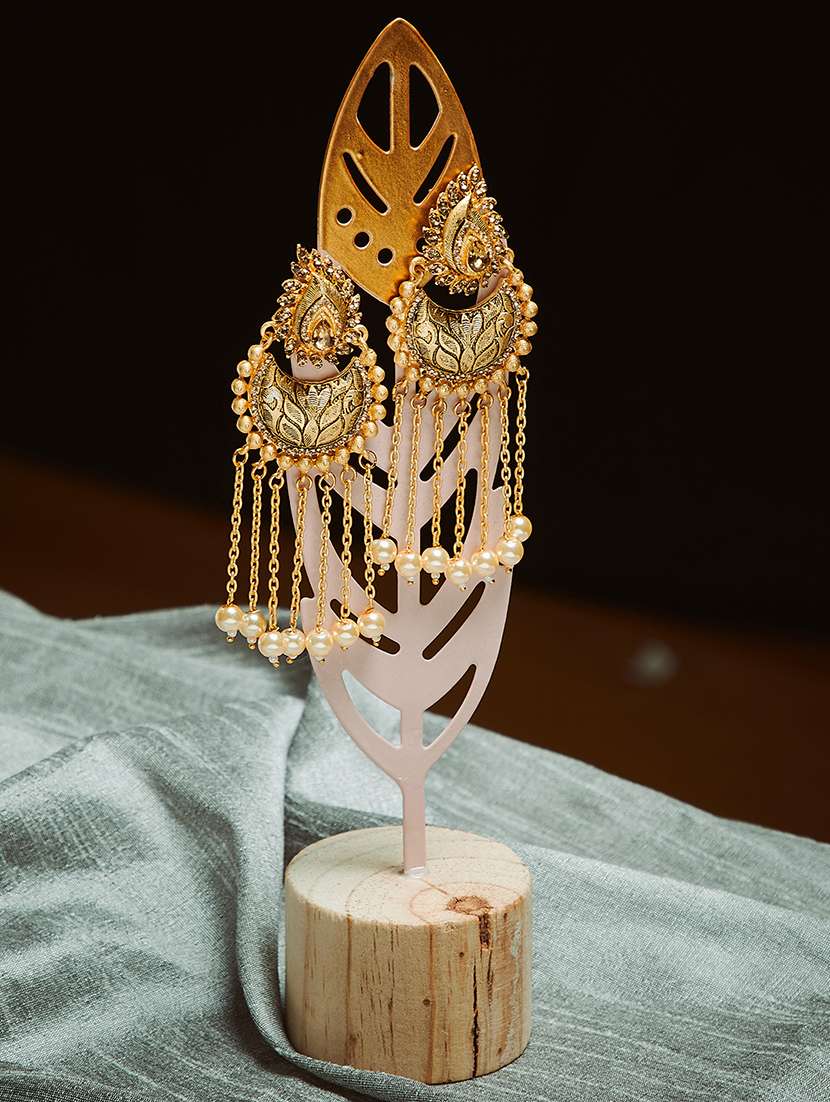 gold brass chandballi earring