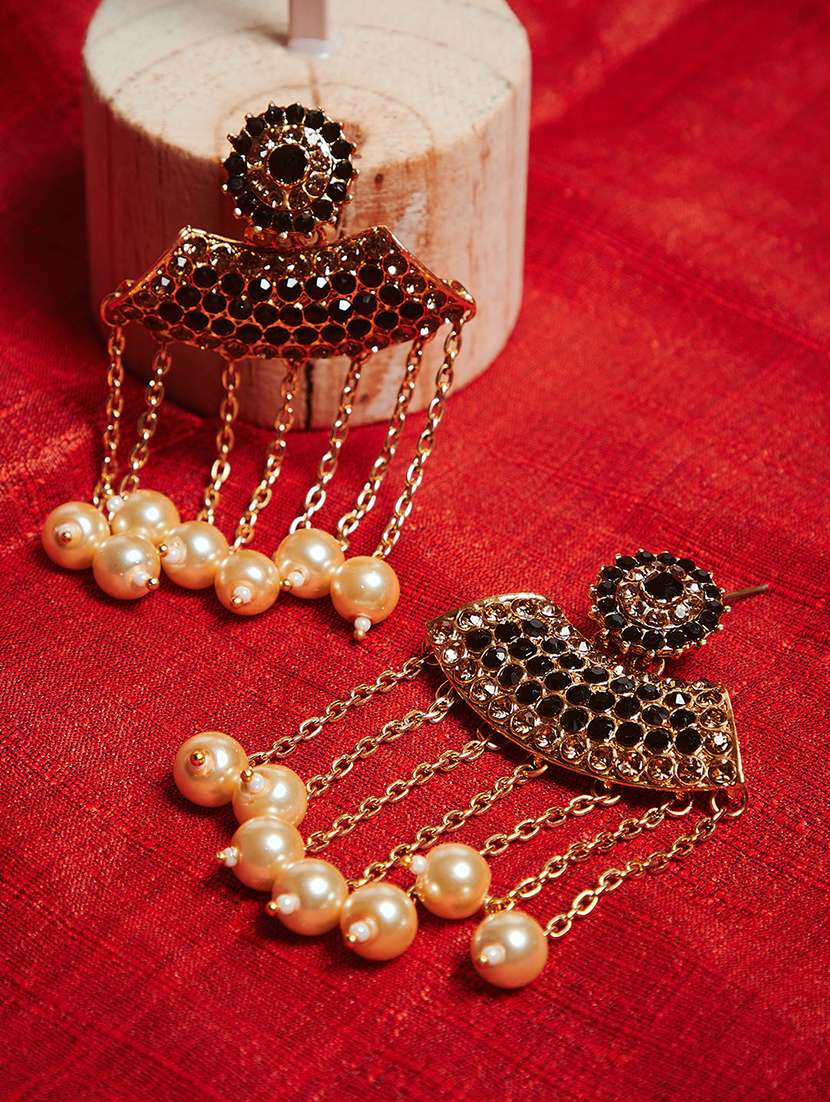 black brass drop earring