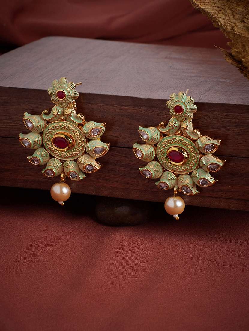 pink metal drop earring