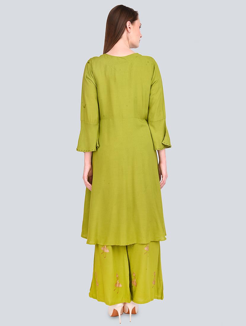 solid kurta palazzo set - 16781308 - Standard Image - 2