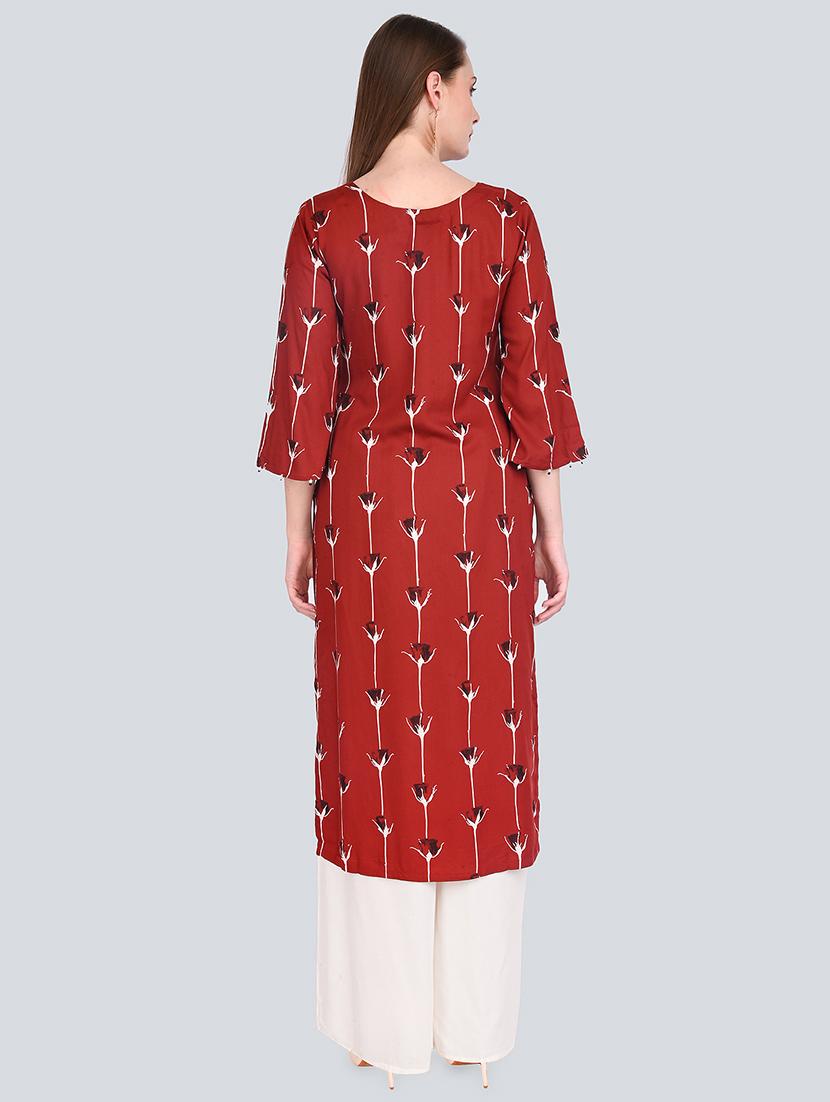 floral print straight kurta - 16781341 - Standard Image - 2