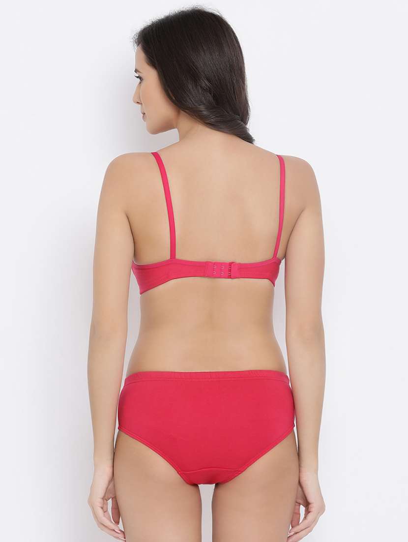 bow patch solid bra and panty set - 16783160 -  Standard Image - 2