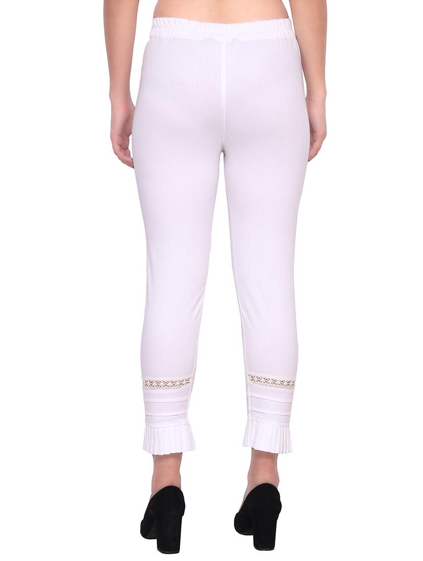 high rise lace detail flat front trousers trouser - 16783344 - Standard Image - 2
