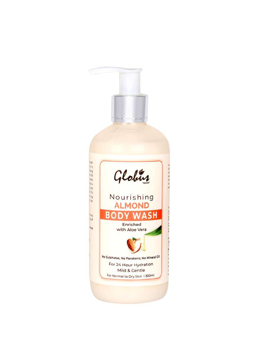 globus naturals nourishing almond milk body wash 300 ml